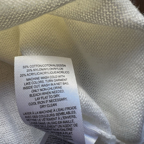 Lucky Brand Women's V-Neck Sweater Long Sleeves Side Slits White Size L - Picture 10 of 10